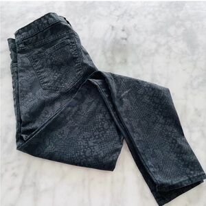 UEC KUT FROM THE KLOTH SNAKE SKIN PRINT STRETCH SKINNY JEANS PANTS ANKLE SZ 6